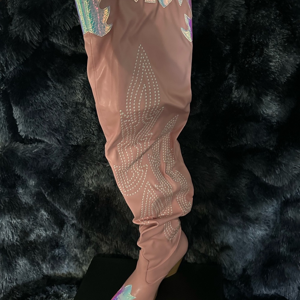 Dolls Kill Pink Over the Knee Boots